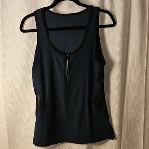 X By Gottex Athleticwear Tank Top Blue/green Size Large